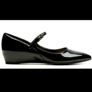 Franco Sarto Humor Black Patent Mary Janes Flats Shoes Size 7M